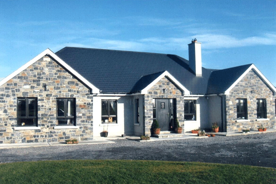 House faced with Blue Brown Limestone