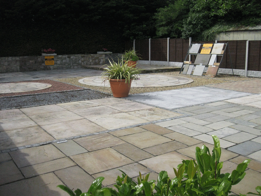 paving and patio display at kilkea stone yard