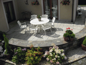 finished granite paving patio